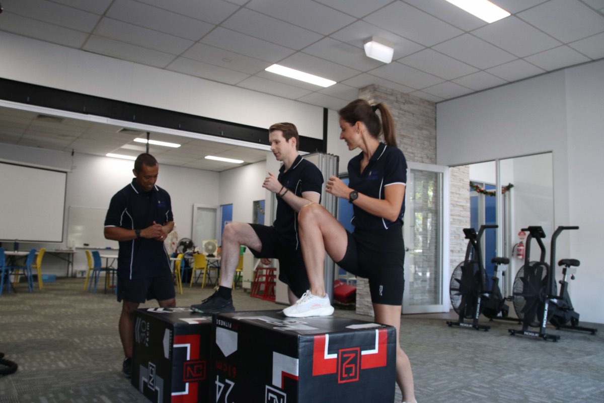Students training in the ACFB Melbourne campus gym